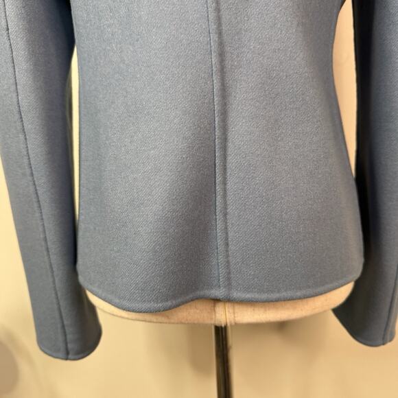 Valentino Blue Angora Wool Blazer Jacket 42 NWT Luxury Minimalist $3990 - Picture 9 of 14